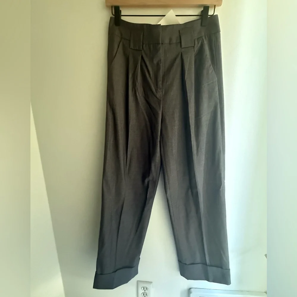 H&M High Waist Wide Leg Cropped Pants - Gray - Size 2 - NWT! - Picture 2 of 3